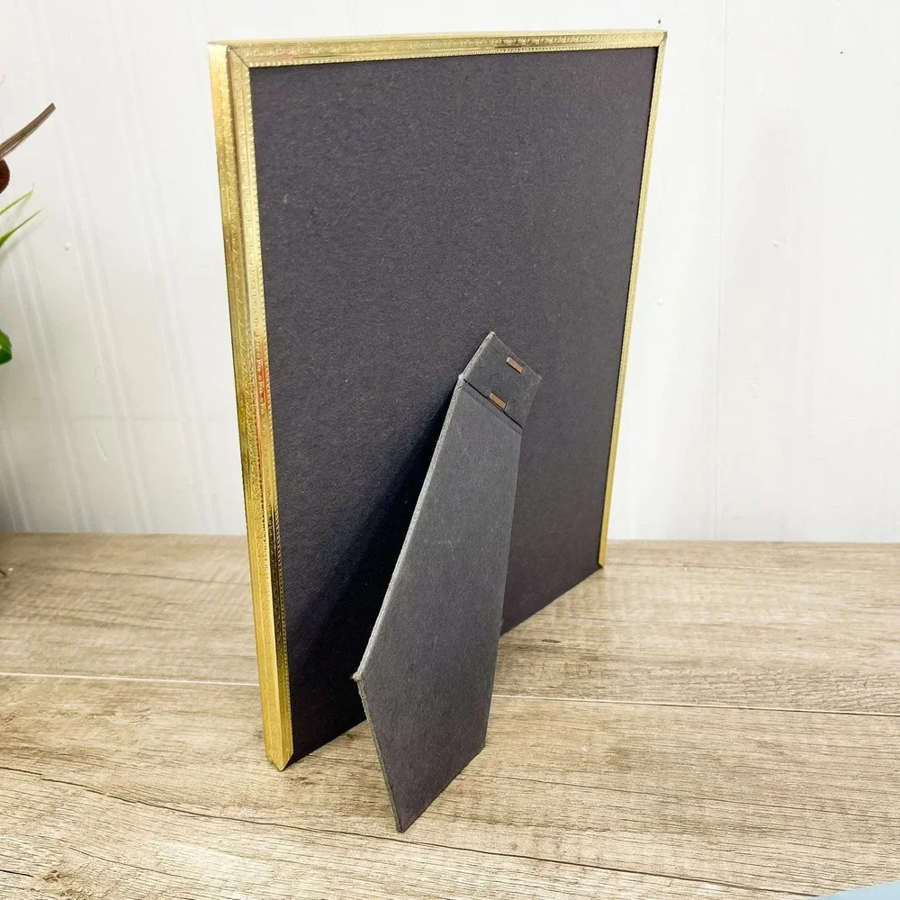 Vintage Brass Picture Frame 8x10: Gold Plated Table Display